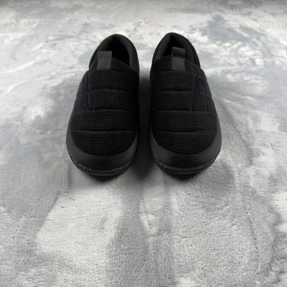 EverFoams Mens Quilted Corduroy Slippers Black House Shoes Size 11-12